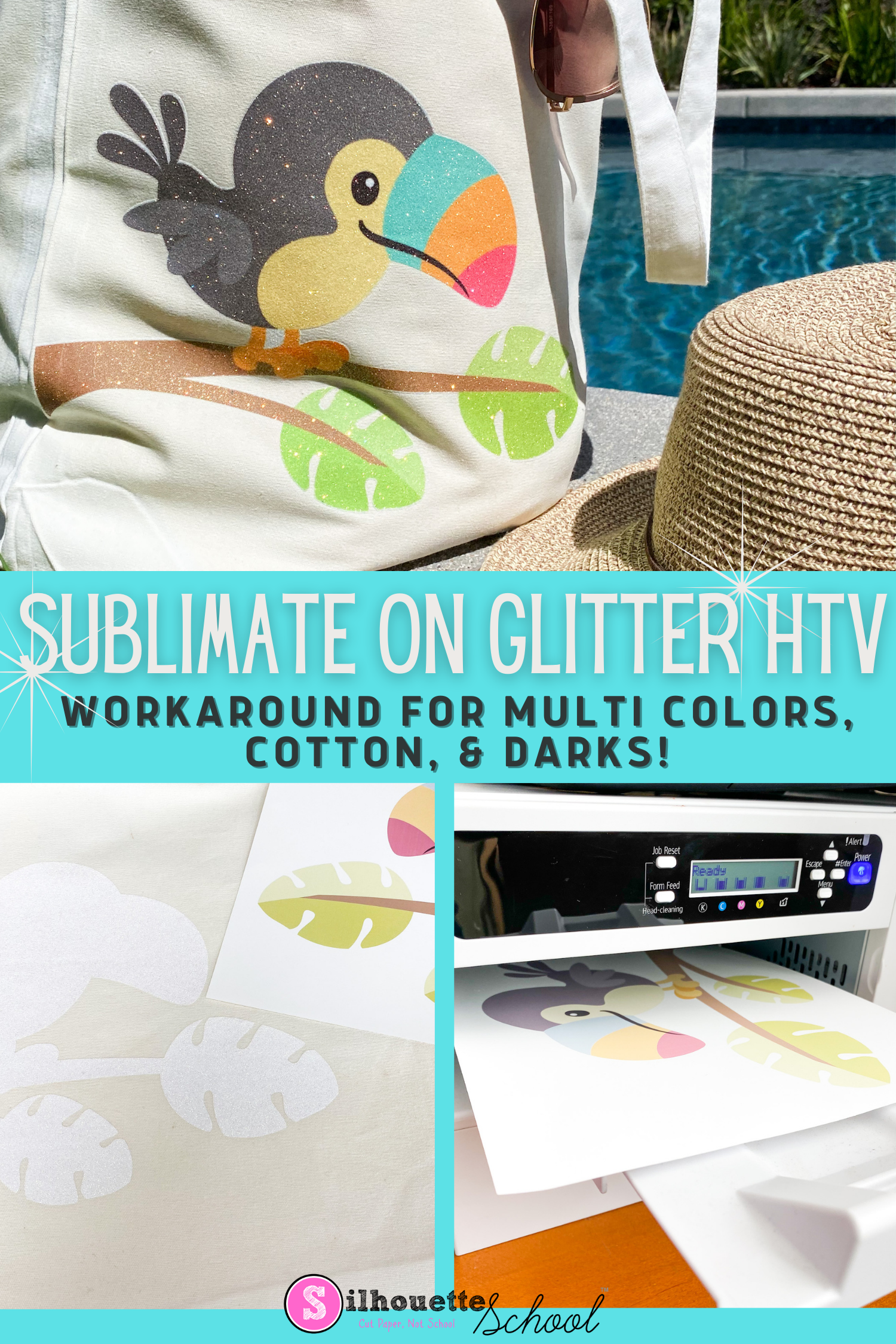 Sublimate on Cotton Using White Glitter HTV - Silhouette School